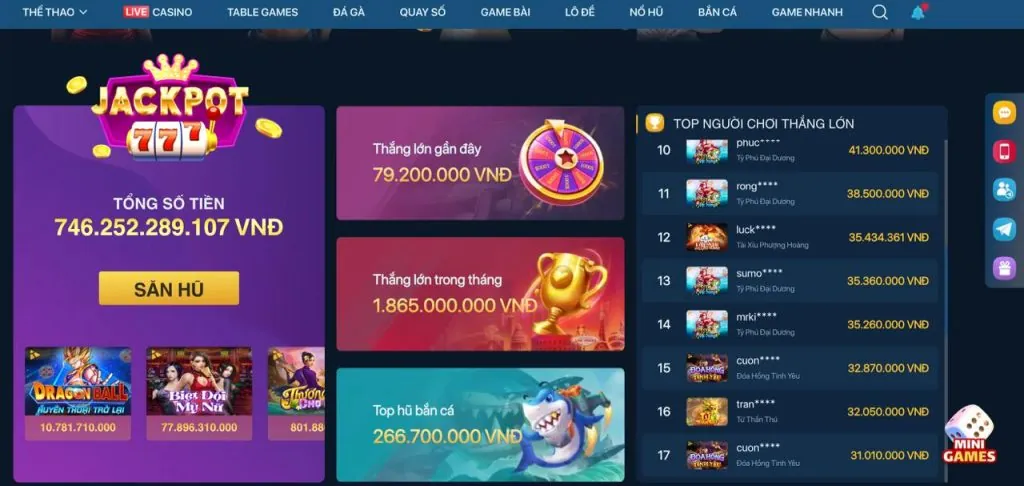 Đa dạng các môn thể thao tại game.win